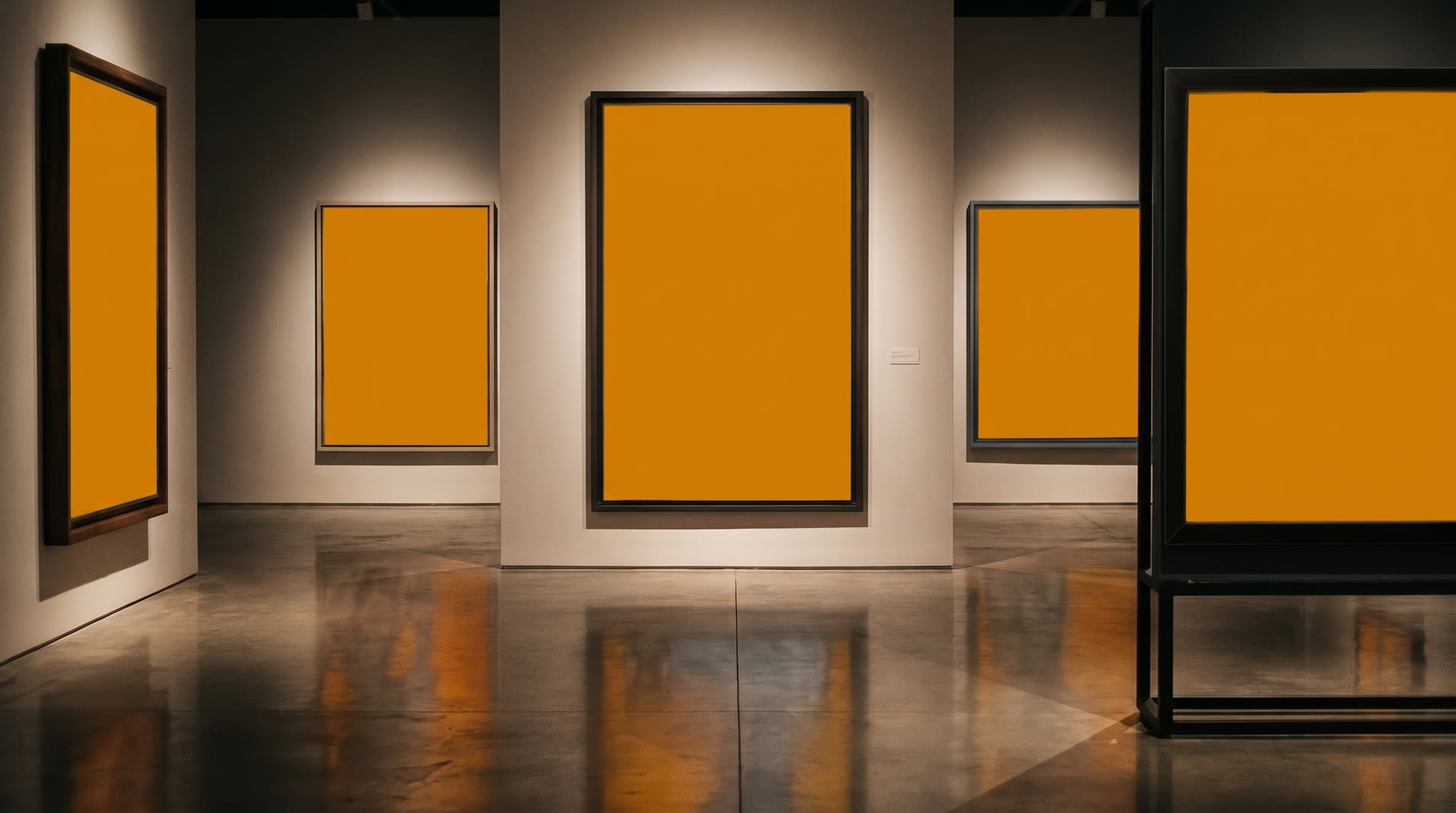 An empty gallery, every canvas blank