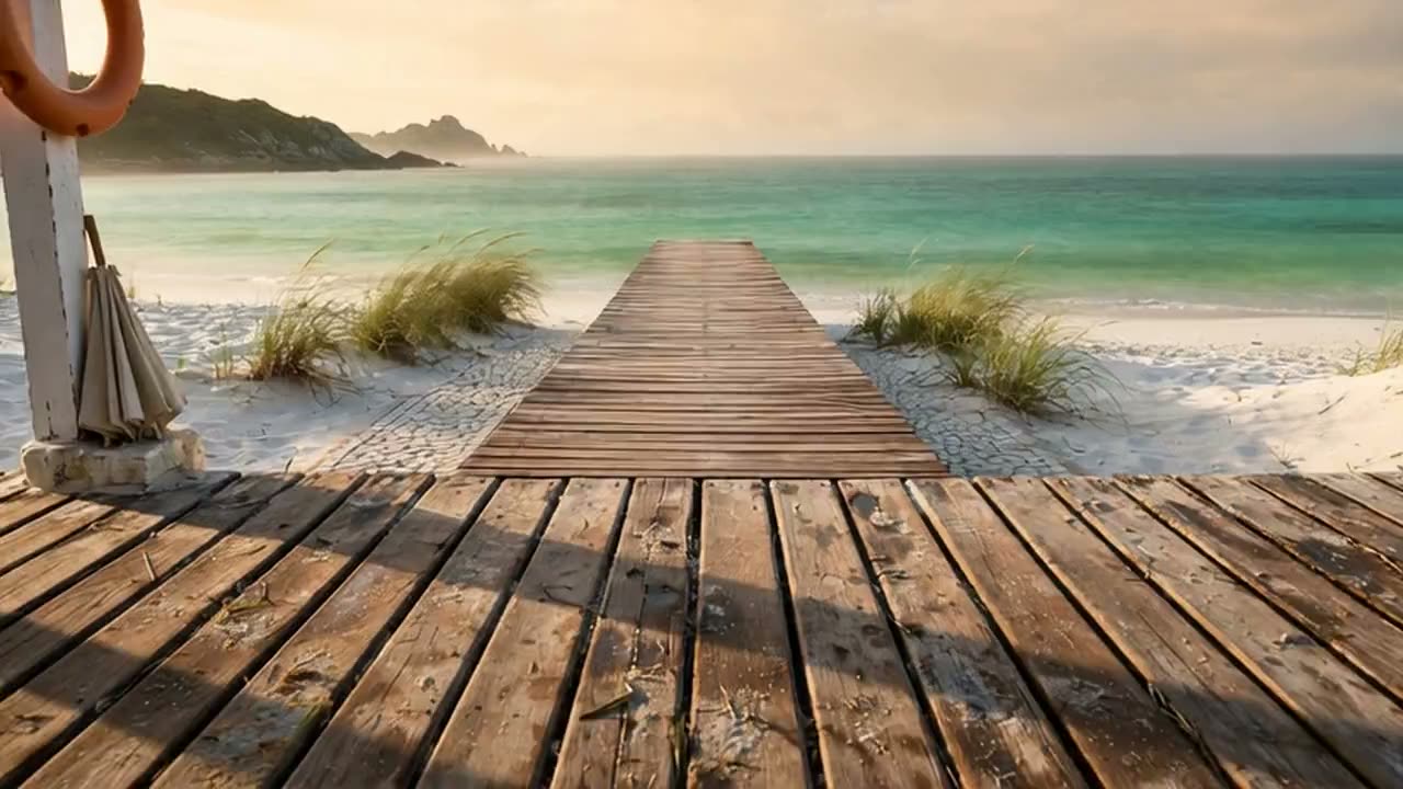 Site da Pousada On Shore, em Cabo Frio: passarela de madeira até o mar